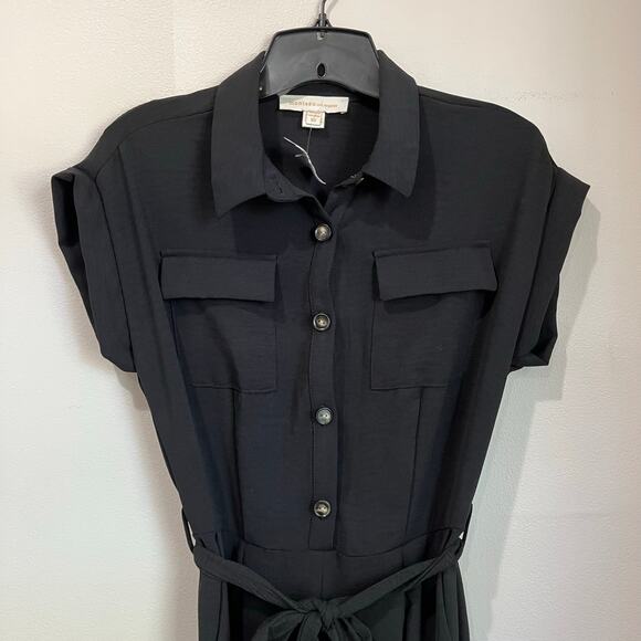 Monteau Los Angles Black Cargo Pockets Short Sleeve Jumpsuit Size XS - Picture 5 of 7